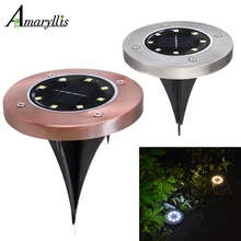 8 светодиодов Солнечный палубный светильник дорожный штифт Groud светильник s Открытый водонепроницаемый садовый светильник ing для дома во дворе подъездная дорога газон дорога