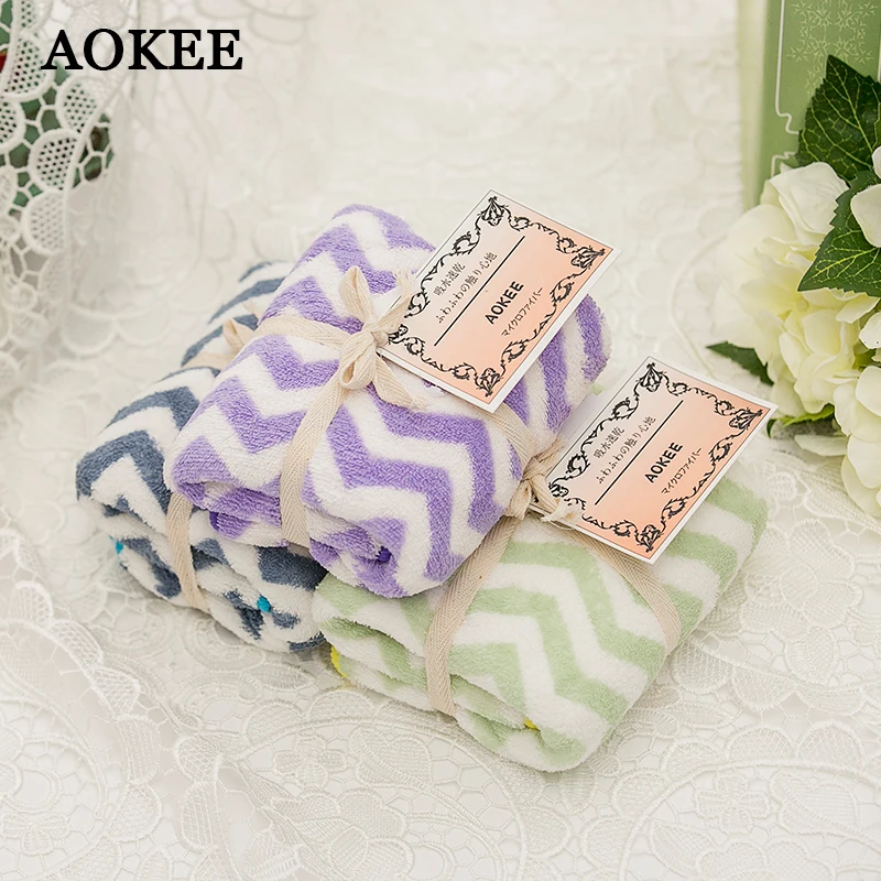 Stripe Face Towel For Adults Polyester Quick Drying Soft Towels Super