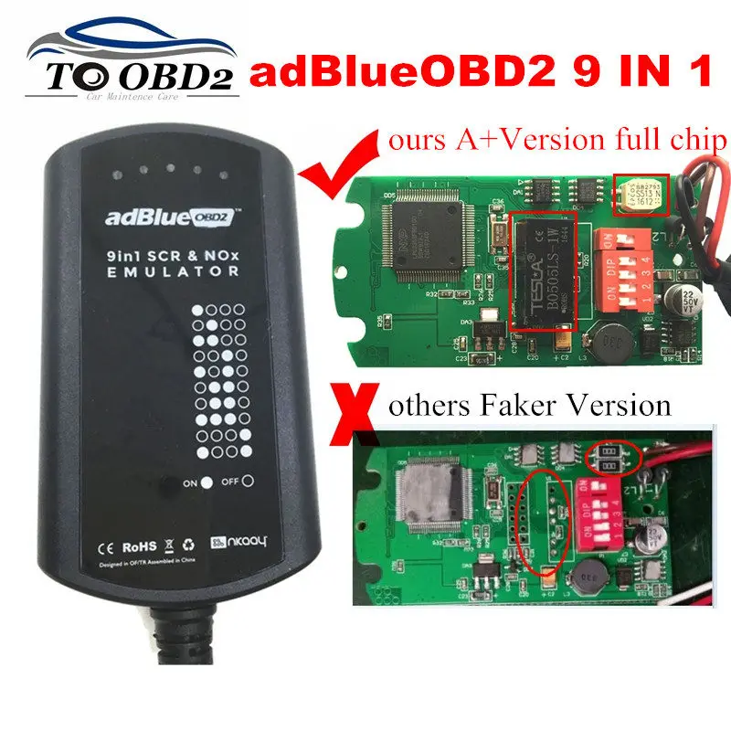Эмулятор системы AdBlue 9 в 1 для man/MB/SCANIA/IVECO/DAF/RENAULT/CUMMINS SCR и NOX A + версия полный чип|system