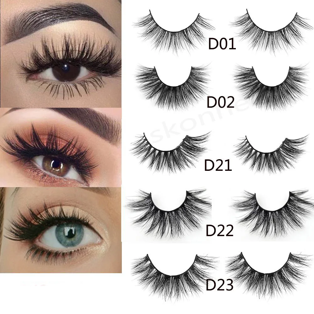 

1Pair 3D Mink Hair False Eye Lashes Handmade Multilayer Cross Long Eyelashes Extension Wispy Fluffuy Lashes Eye Makeup Tools