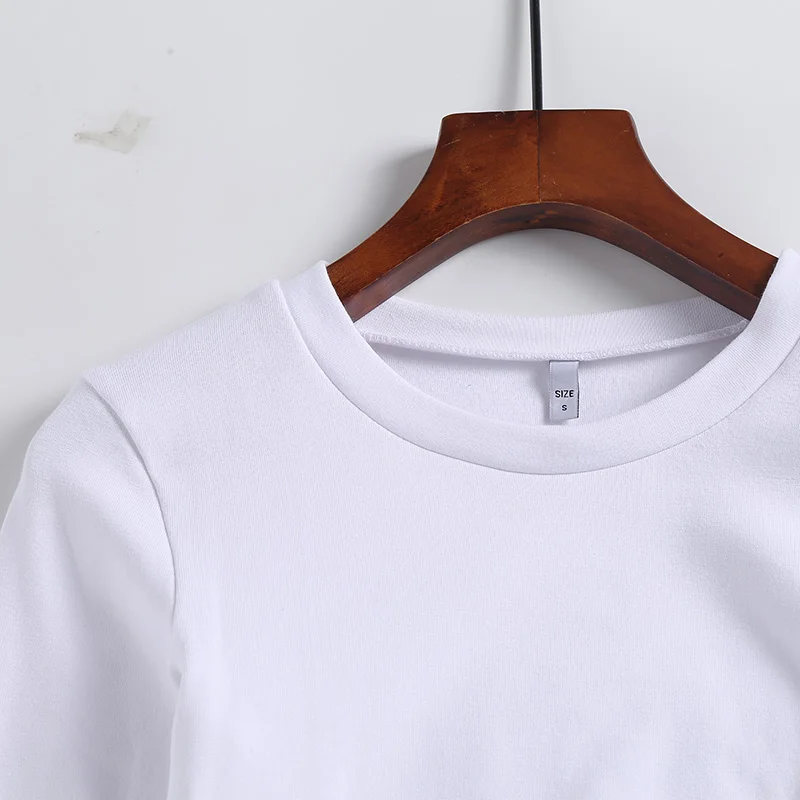 solid t shirt women long sleeves o neck