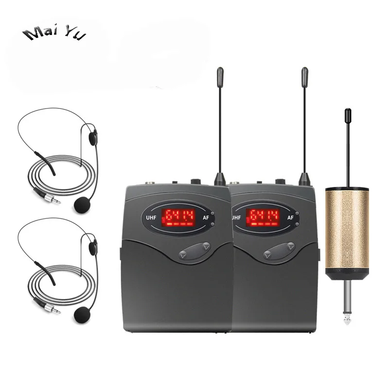 

Profession 50M Headset Lapel UHF Wireless Microphone with Transmitter Kit Host Worker Microphones fit for Computer Speaker