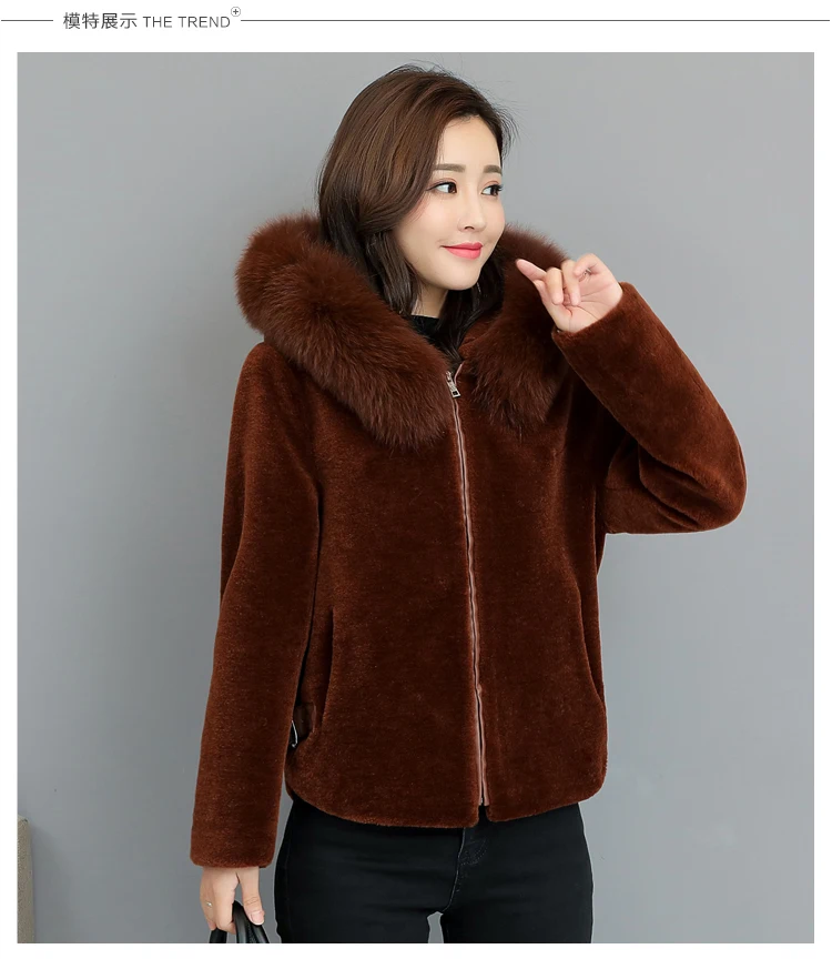 6136 Luxury Fluffy Jacket with Hood Women Wool Top Quality Elegant Zip Faux Fur Coat Jacket Women Winter Plus Size Casual Coat 2018 1