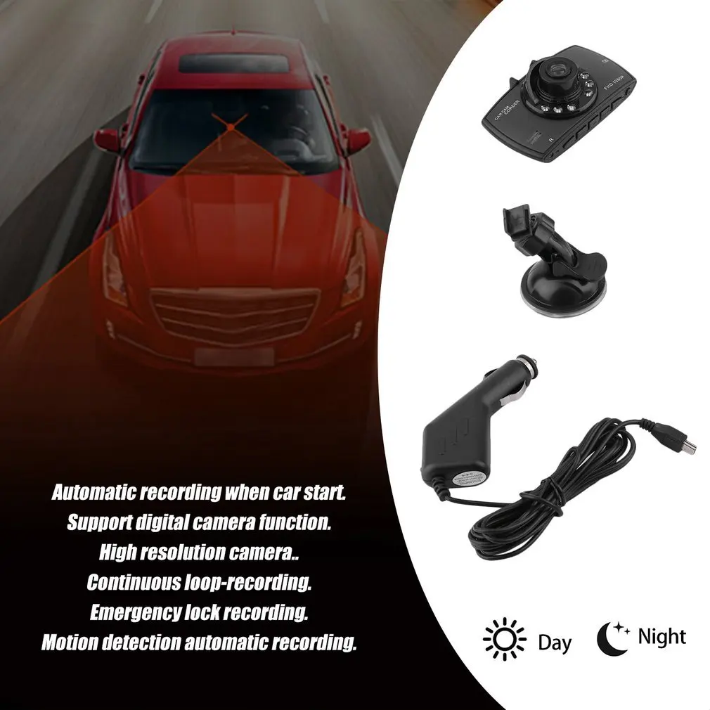 HD 720P Car DVR Camera Dash Cam Video 2.4inch LCD LCD DisplayNight Vision Vehicle Camera Recorder