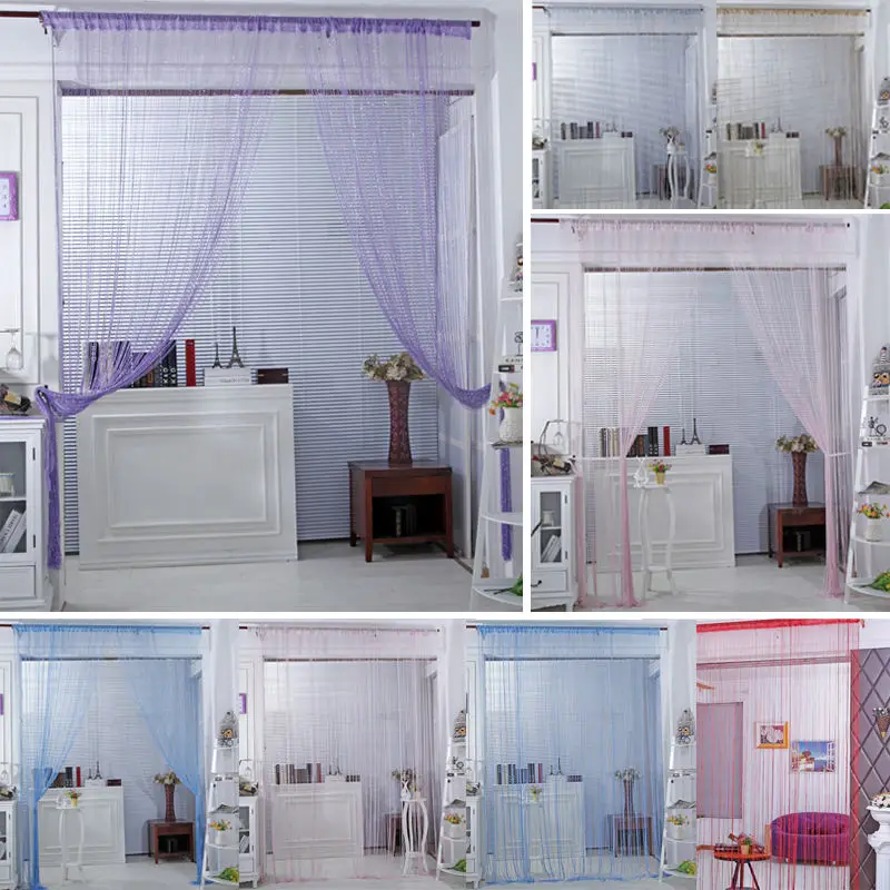 

Silver Leather Line String Curtains Door Window Panel Curtain Divider Yarn String Curtain Strip Tassel Home Decor