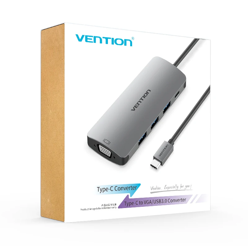 Vention USB C к VGA адаптер USB 3,1 к VGA конвертер USB 3,0 концентратор для MacBook samsung Galaxy S8/S9 huawei P20 Pro USB-C VGA концентратор