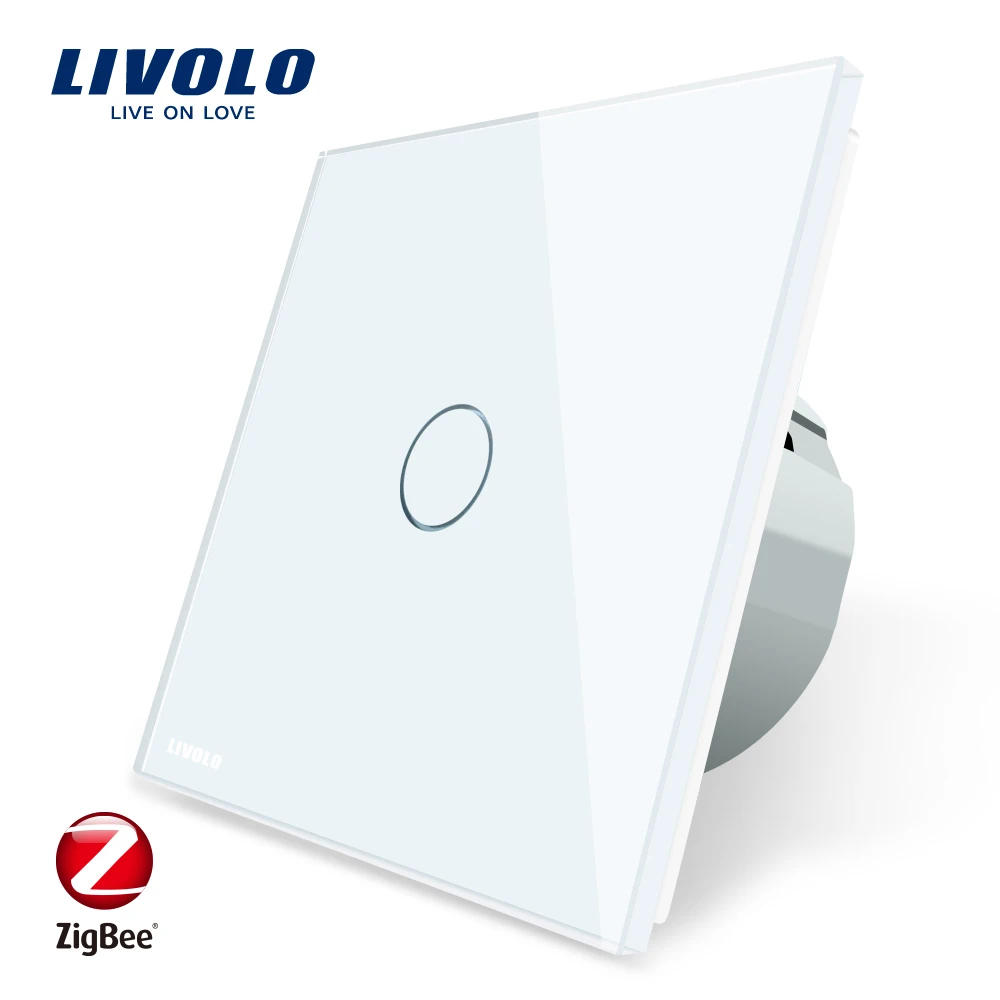 Livolo ЕС Стандартный Zigbee умный дом настенный сенсорный выключатель, сенсорный/WiFi/APP управление, работает с Alexa, работает только с Livolo шлюз