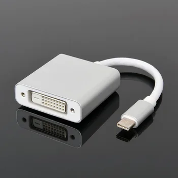 

USB-C Male to DVI Female Adapter Cable Alloy Shell Type-C to DVI Connecter Adapter for Macbook