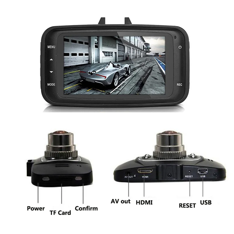 FHD 1080P Автомобильный видеорегистратор с 2 7 дюймовым IPS экраном автомобильная