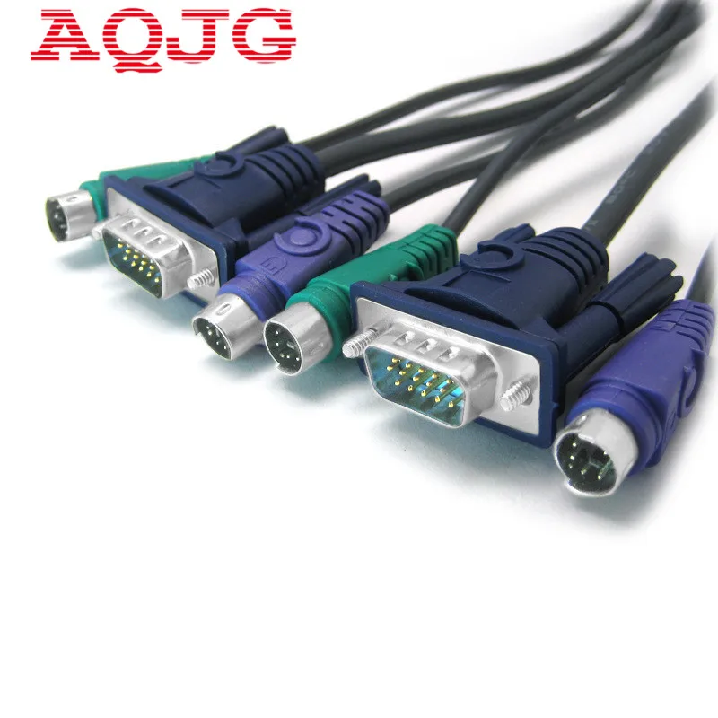 1.5M 5FT USB VGA SVGA KVM 15 핀 표준 스위치 프린터 Ps2 케이블, PS/2 키보드 모니터 마우스