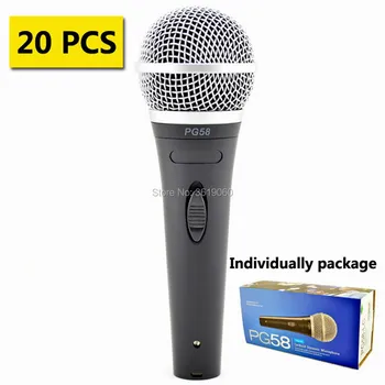 

Free shipping , 20 pcs discount price sale ,shuretype PG58 vocal cardioid dynamic sing microphone , PG58 wired vocal microphone