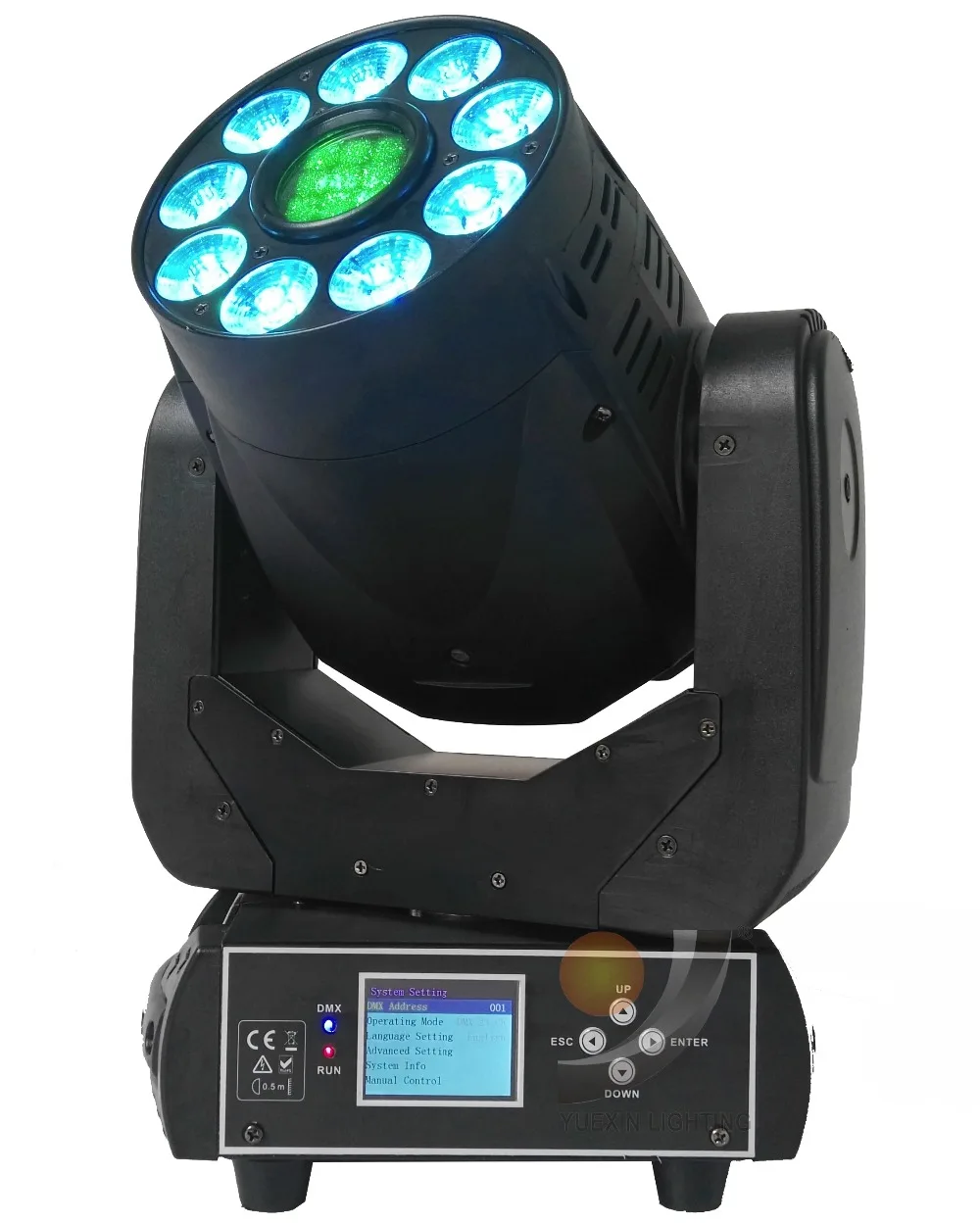 

90W Spot LED moving Head light with 9x12W RGBWA+UV 6in1 LEDs Dj Equipment