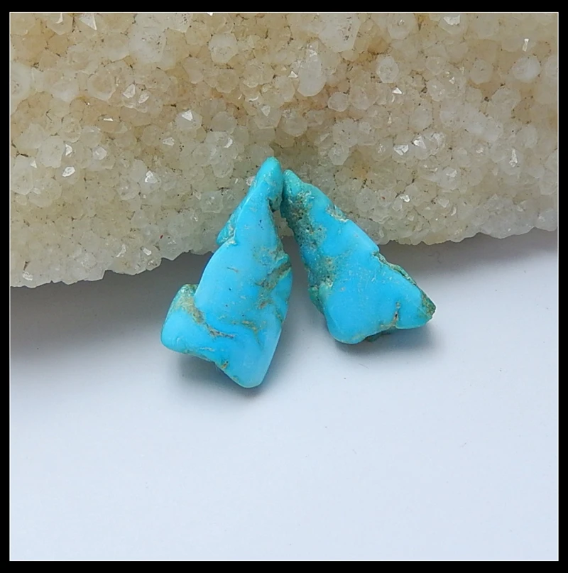 

Wholesale 1Pairs Natural Stone Turquoise Cabochons 22x11x5mm 3.16g Trendy Jewelry Cabochons Accessories