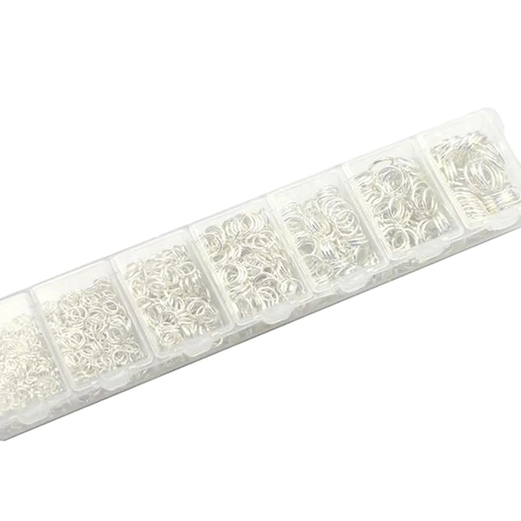 1450 Pieces 3/4/5/6/7/8/10mm DIY Jewelry Findings Single Loop Round Open Jump Rings Findings Accessories