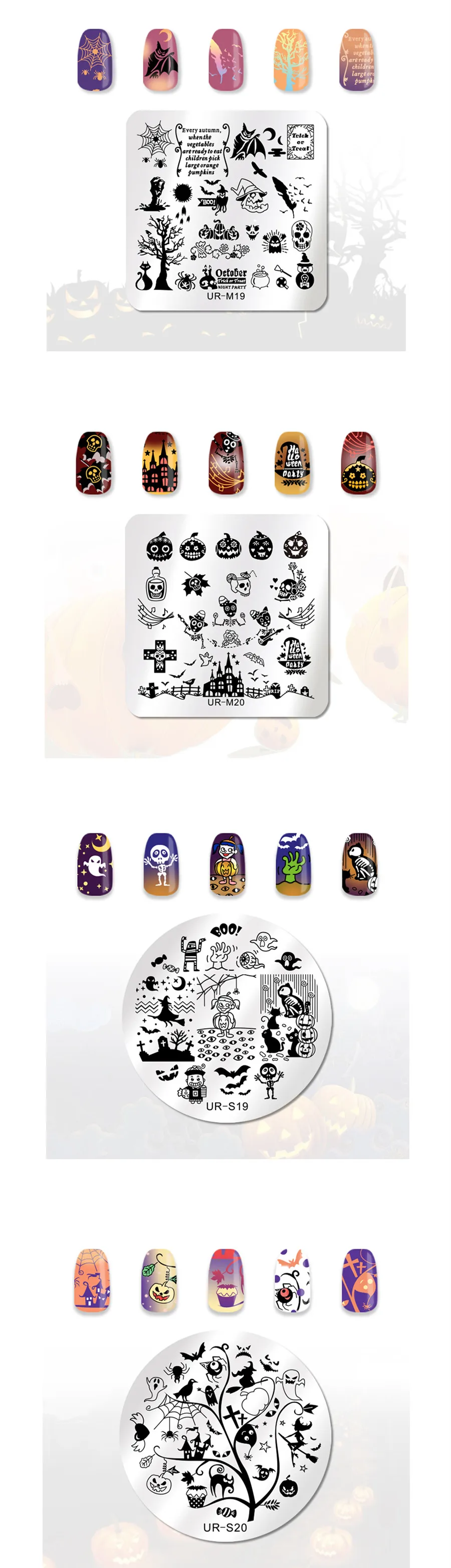 Spider Halloween Template Nail Art Stamping Image Plates