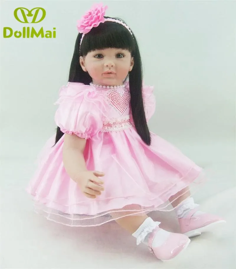 

60cm Silicone Vinyl Reborn Baby Doll Toys Lifelike Fashion Baby Girls Birthday Gift bebe Princess Dolls oyuncak bebek