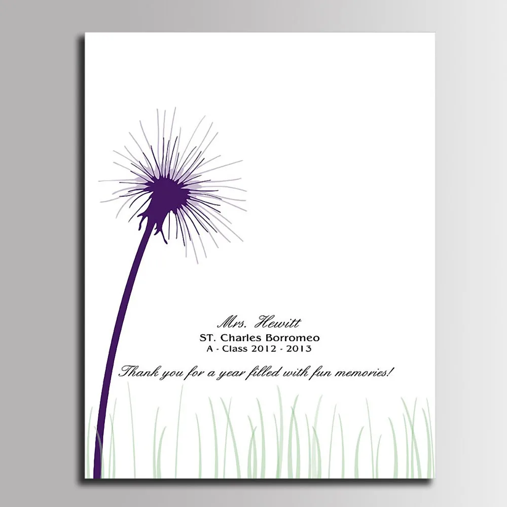 DIY свадебный подарок отпечаток пальца подписи персонализированные холст картина Одуванчик цветок книга для гостей Baby Shower Декор - Цвет: SZ 058