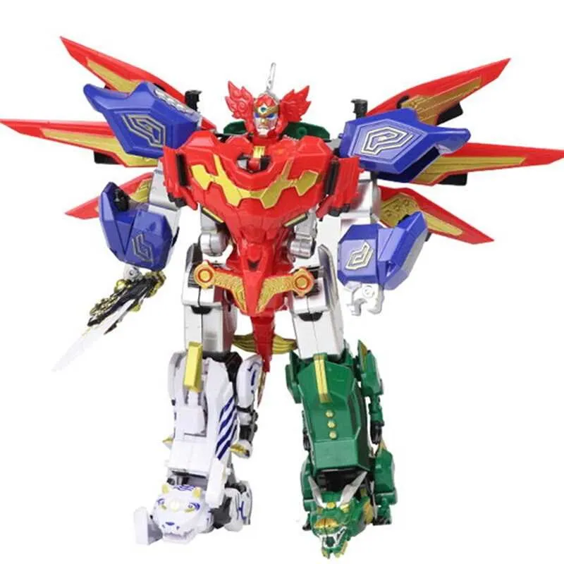 2019 новые детские игрушки подарки 5 в 1 в сборе Dinozords трансформации Ranger Megazord робот действие фигуры Детские игрушки Подарки