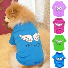 Одежда для щенков, собак, милая хлопковая футболка с коротким рукавом, Одежда для питомцев с рисунком крыльев Ангела, распродажа