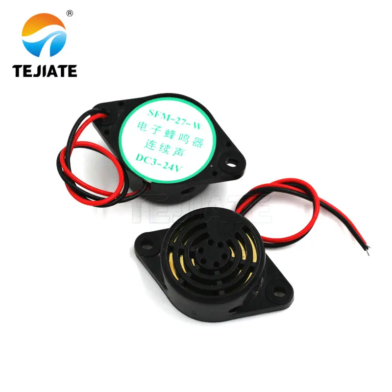 

black Piezo Active Buzzer DC 3V-24V Universal Electronic Buzzer Intermittent Intermittent Sound SFM-27