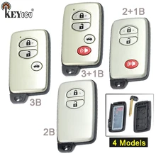 KEYECU para Toyota Prius Land Cruiser Prado Avalon Remoto Substituição Shell Chave Do Carro Caso Fob 2/3/2 + 1/3 + botão 1 HYQ14AAB Branco