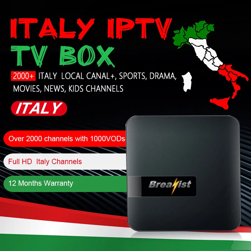 

Breakist Full HD IPTV Italy Abbonamento Iptv Italia with 400 Italian Channels M3U Code for Smart TV Box French Spain Italy Dutch