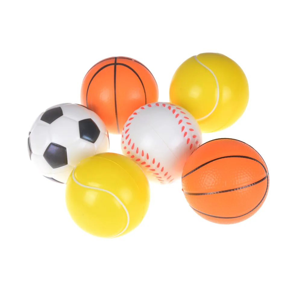 

new 1PCS 10cm Hand Wrist Exercise PU Rubber Toy Balls Football Basketball Sponge Foam Squeeze Stress Relief Toy