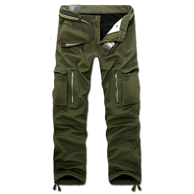 

drop shipping 2018 new men winter pants men's cargo pants baggy trousers 3 colors 28-40 without belt AXP112