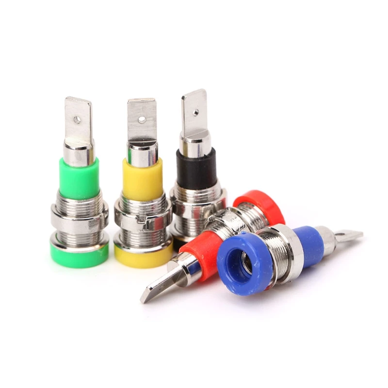 

5pcs 4mm Banana Plug Connector Terminal Screw-type Electronic Banana Plug Socket
