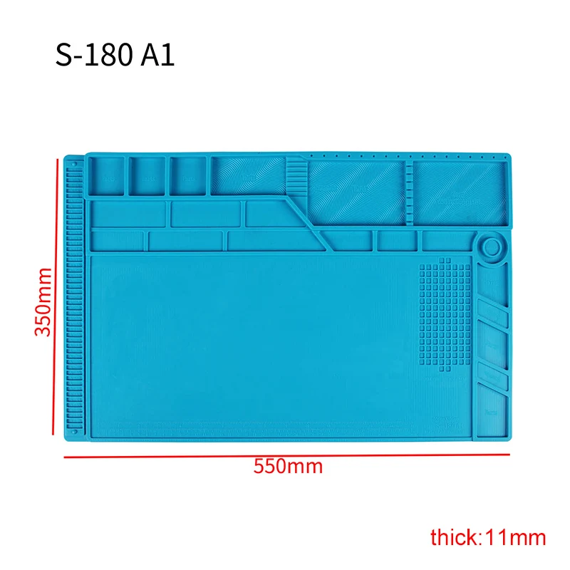 UANME Heat Insulation Silicone Pad Desk Mat Maintenance Platform for BGA Soldering Repair Work Station+Screw Parts Position 