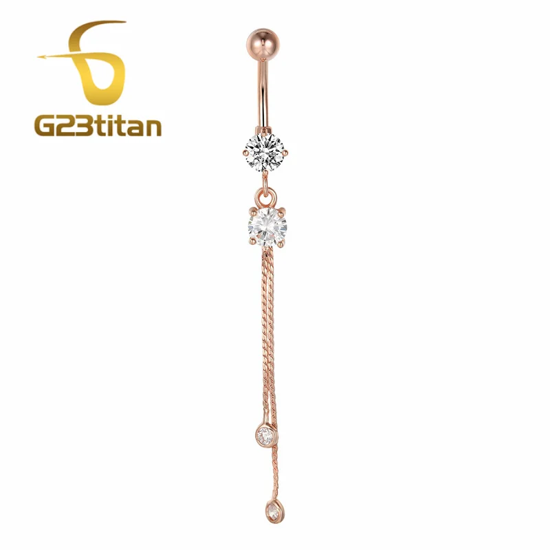 G23titan розовое золото серьги для пирсинга пупка для пупка Пирсинг Кольца Хирургическая сталь ювелирные изделия для тела Пирсинг Nombril - Окраска металла: Piercing Jewelry