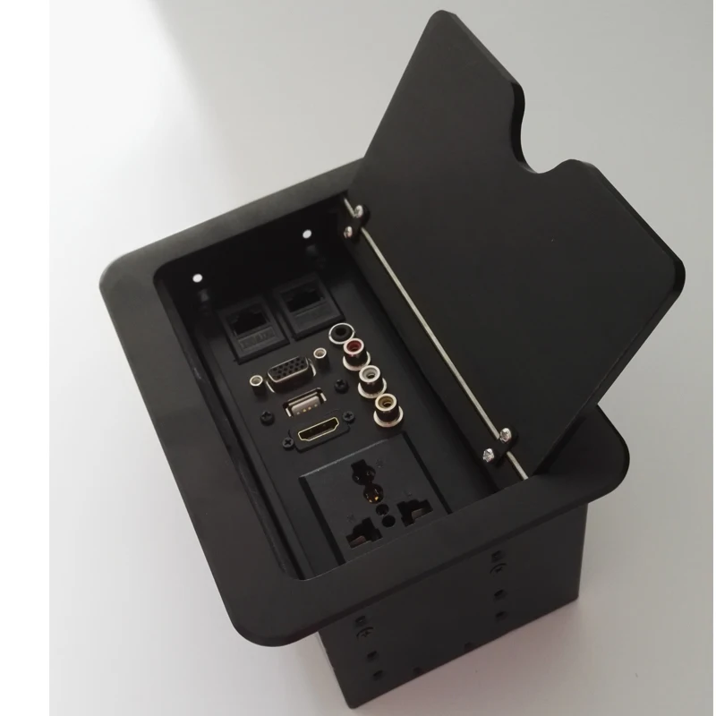 قصيرة فرشاة الوسائط المتعددة مأخذ منضدية/HDMI الصوت USB VGA الوسائط المتعددة الشريحة فرشاة منفذ ل نظام المؤتمر انزلاق منفذ