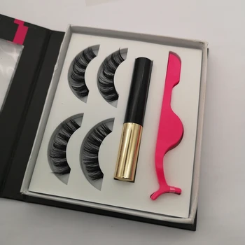 

NEW Magnetic Liquid Eyeliner & 3d mink 2pair Magnetic False Eyelashes & Tweezer Set