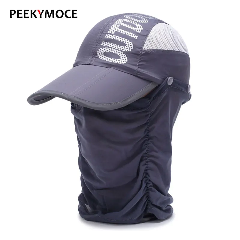 

2019 New Baseball Caps Men Snapback Caps Hats Women Mountain Climbing Cover Face Sunscreen Fitted Hat Bone Outdoor Male Cap