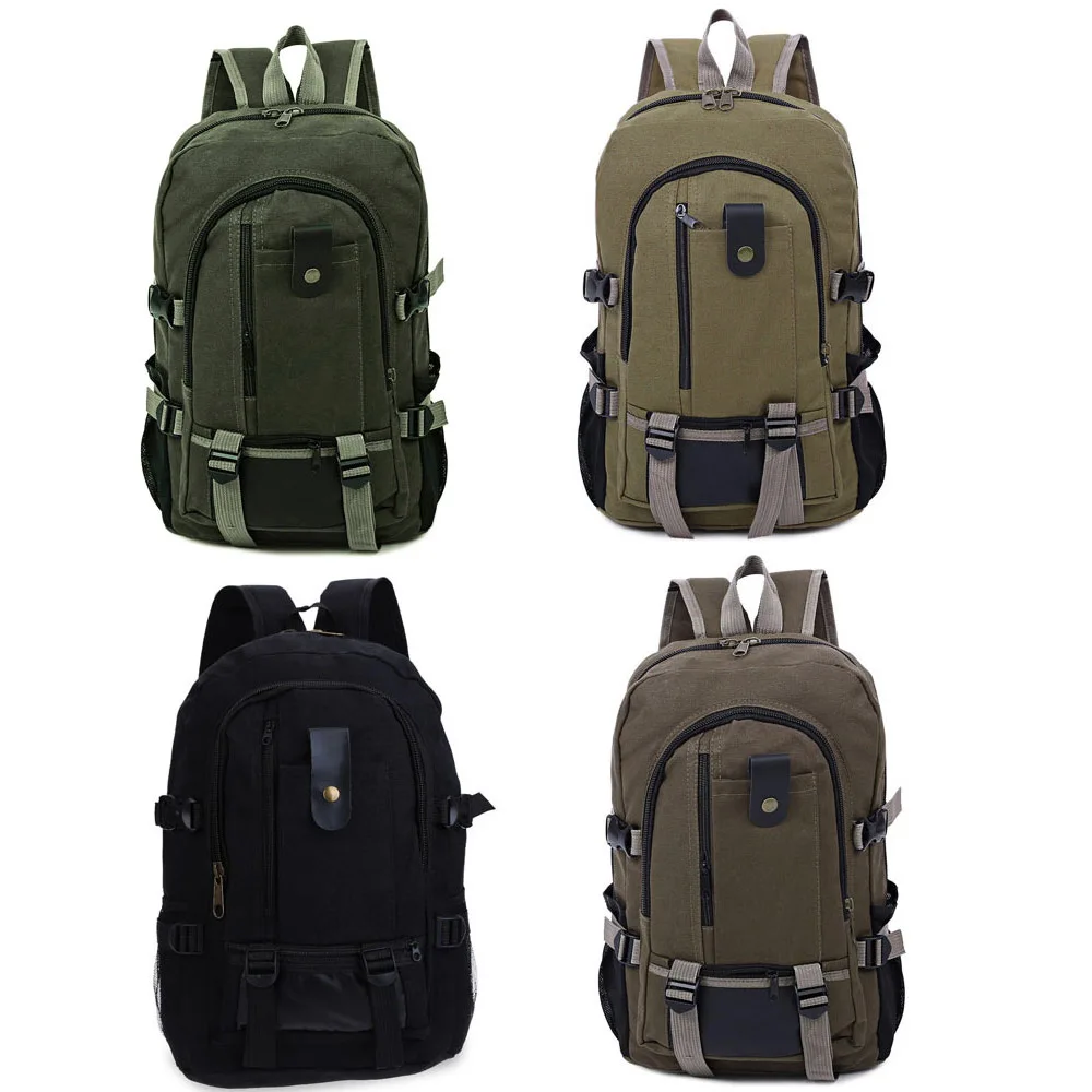 2018 New Portable Unisex Canvas Bag Backpack Zipper Ladder Lock