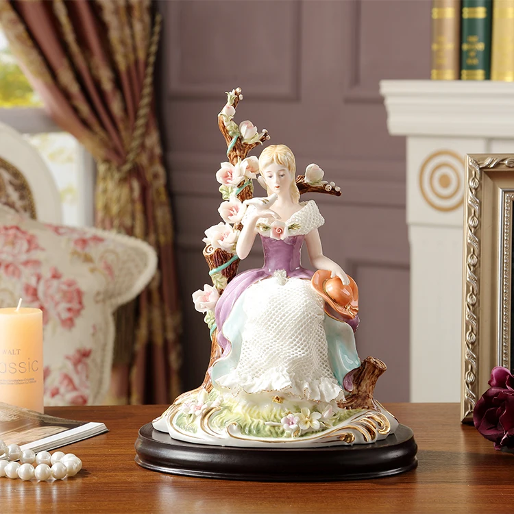 

Luxury Western beauty with dove ornaments furnishings delicate ceramic handicrafts modern home decors