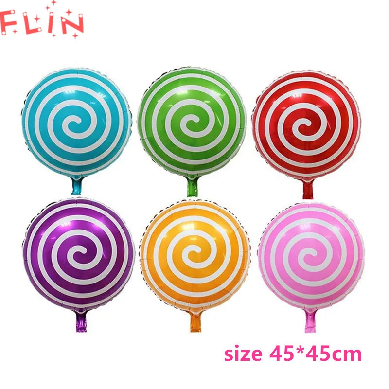 

18 Inch Round Lollipop Candy Windmill Foil Inflatable Balloons Birthday Wedding Event Party Decoration Baby Shower Globos