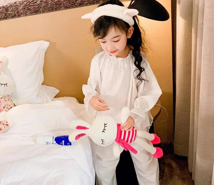 Детские пижамные комплекты для девочек; тонкая детская одежда для сна с длинными рукавами; пижамные комплекты; летняя одежда для сна в стиле принцессы; Рождественский подарок; Z889