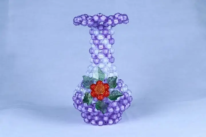 The Acrylic Beads Hand Weaving Diy Arts Crafts Flower Vase
