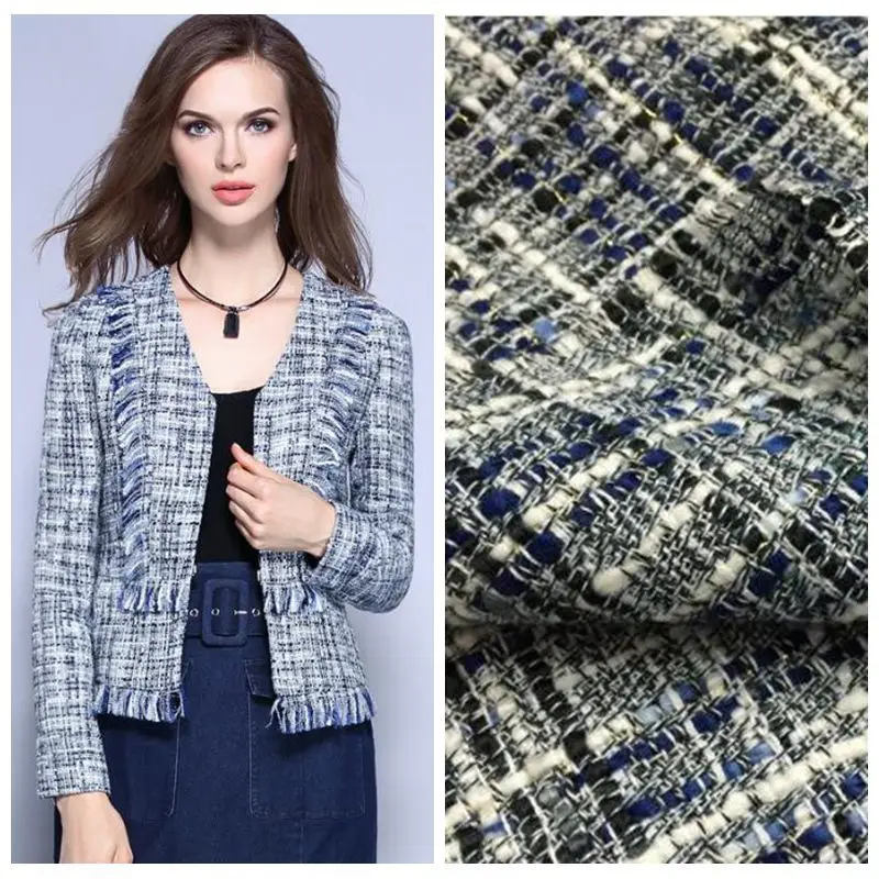 Горячая Распродажа, модная весенняя и осенняя смешанная пряжа, окрашенная твидовая ткань для пальто, платья, дешевые ткани Tissu au Metre, яркая ткань, сделай сам