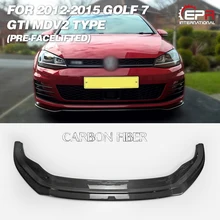 Карбоновая передняя губа для VW GOLF 7(2012-) GTI тип A углеродное волокно передняя губа(предварительно подтянутая) обвес набор тюнинг для Golf 7 гоночная часть