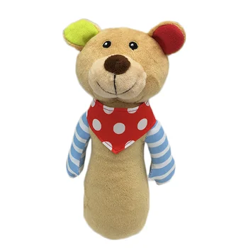 

Baby Toy 0-12 Months Cute Animal Bear Rattle with Music Newborn Infant Educational Toys Plush Hand Waist Rattles Mobile Toy Doll