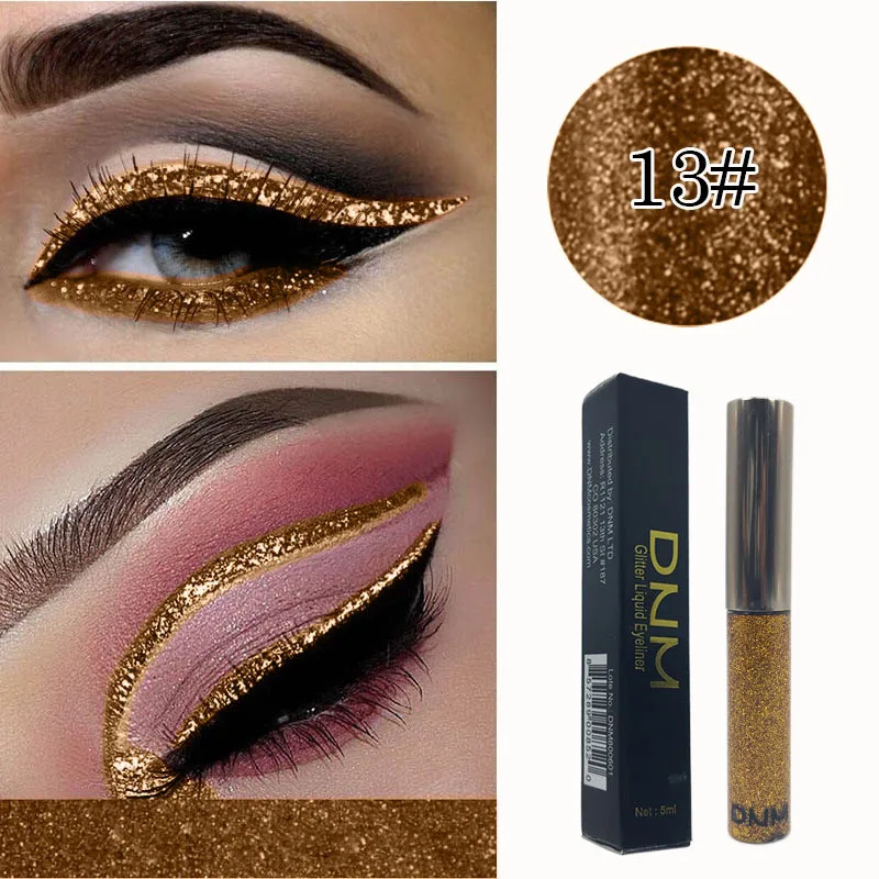 

DNM 16 color iquid eyeliner bright shining pearlescent color sequins strobe diamond eyeliner shiny eyes waterproof durable flash