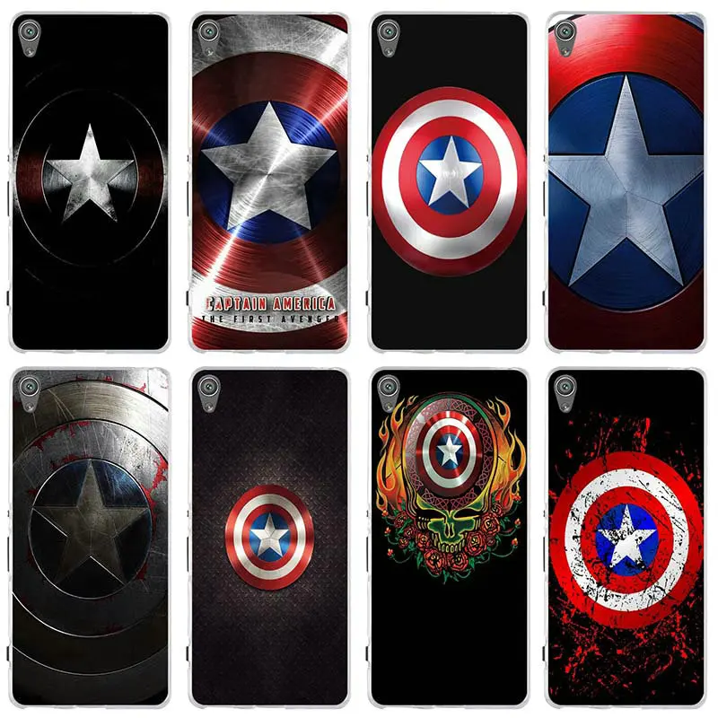 

Marvel Hero Captain America Silicone Soft Cover Phone Cases for Sony Xperia E3 E5 T3 M2 M4 M5 XA XZ Z Z1 Z2 Z3 Z4 Z5 Compact