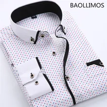 Мужская рубашка с принтом, модная Повседневная рубашка с длинными рукавами, мужская рубашка