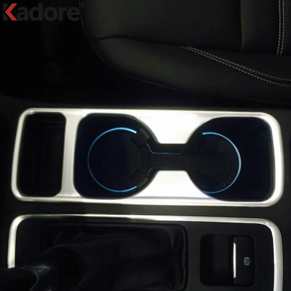 

For Ford Kuga Escape 2017 2018 2019 ABS Matte Inner Water Cup Garish Bezel Holder Cover Trims Decorative Frame Sticker