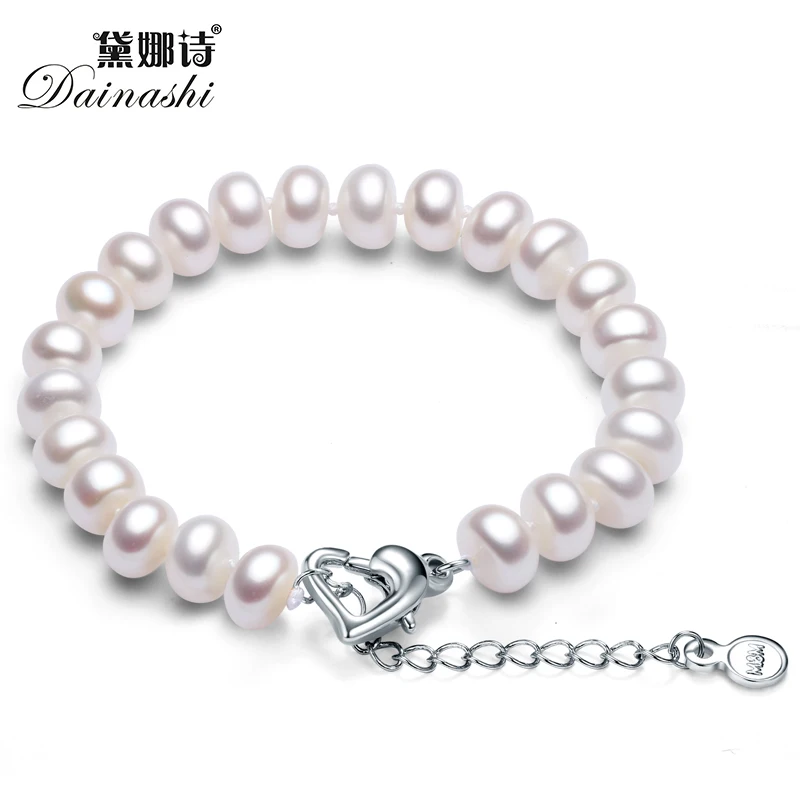 

2017 Charm Pearl Heart Shape Clasp Women Bracelet For Lover Or Wife With Top Quality 8-9mm Natural Freshwater Pearl In Gift Box