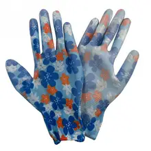 Для женщин перчатки Водонепроницаемый Рабочая PU перчатки Дамы Цветочный износостойкие защита рук женский тонкий рабочей Golves S/M