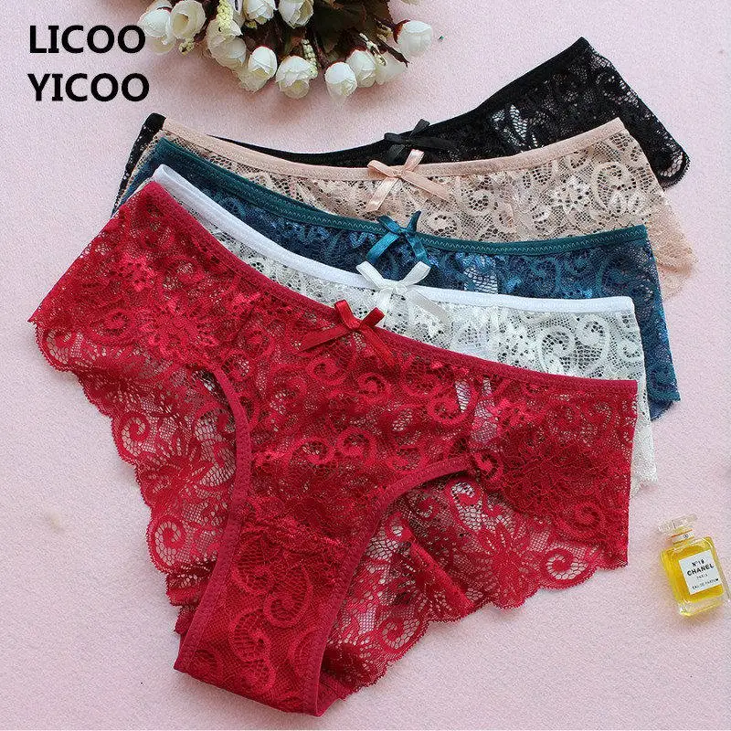 Sexy Lace Panties Women's Intimates Fashion Cozy Breathable Lingerie Tempting Pretty Briefs Cotton Low Waist Ladies Underwear Sexy Lace Panties Women's Intimates Fashion Cozy Breathable Lingerie Tempting Pretty Briefs Cotton Low Waist Ladies Underwear