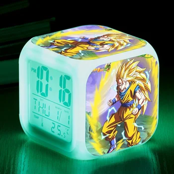 

2018 Hot sale DRAGON BALL Z LED 7 Color Flash Light Changing Night Light Alarm Clocks Son Goku Vegeta Japan Anime Cartoon Toys